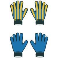 Goalkeeper gloves front back isolated white background vector