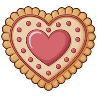 Heart cookies valentine day isolated white background vector
