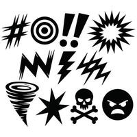 Swear censor icons set isolated white background vector