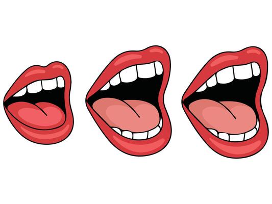 Open mouth yelling loud isolated white background