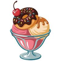 Ice cream waffle cone set isolated white background vector