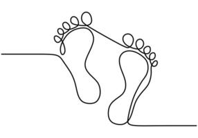 Human Footsteps Line Drawing for Physical Activity and Movement vector