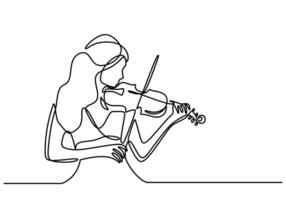 Violinist Continuous Line Drawing for Orchestra Music vector