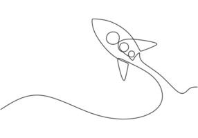 Spaceship Continuous Line for Tech Innovation vector