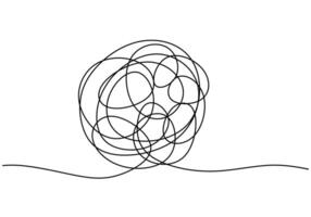 Abstract Scribble Single Continuous Line for Creative Process vector