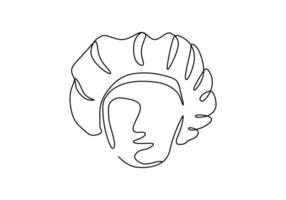 Chef Hat Minimalist Single Line Drawing for Culinary Icon vector