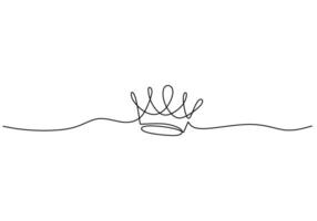 Regal Crown Design in a Single Continuous Line for Royalty vector