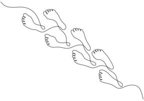 Footprint Path One Line Drawing for a Personal Journey vector