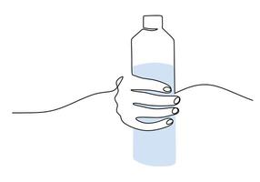 Sport and Hydration One Line Drawing for Peak Performance vector