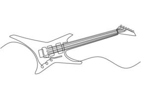 Musical Guitar One Continuous Line Drawing for Performance vector