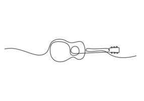 Hand drawn guitar continuous line drawing for artistic expression vector