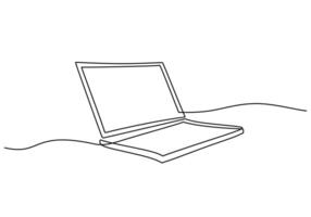 Minimalist Laptop Continuous Line Drawing for Digital Life vector