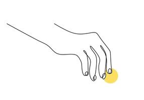 Hand Holding Coin Continuous Line Drawing for Fintech Investment vector