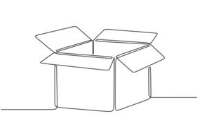 Shipping Box Continuous Line Drawing for E commerce Delivery vector