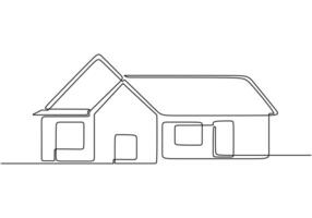 Large home one line art for residential architecture vector