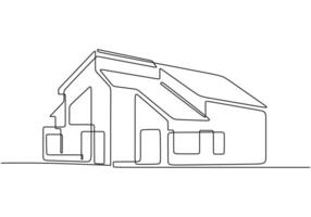 Residential property continuous line art for architectural concept vector