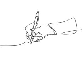 Hand Writing on Paper One Line Drawing for Education Theme vector
