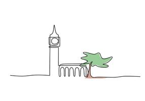 Arab Grand Mosque One Line Drawing in a Minimalist Sketch vector