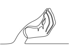 Elegant Hand Gesture One Line Drawing for Greeting Symbol vector