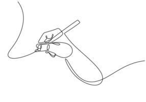 Hand Writing on Paper One Line Drawing for Creative Expression vector