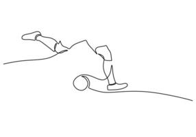 Soccer Kick Continuous Line Drawing in Dynamic Sports Motion vector