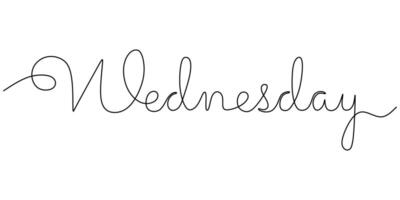 Wednesday Continuous Line Drawing for Modern Work Schedule vector