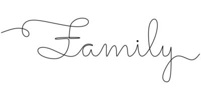 Family Word Continuous Line Drawing for Modern Connection Logo vector