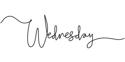 Wednesday Phrase One Line Drawing for Presentation Icon vector