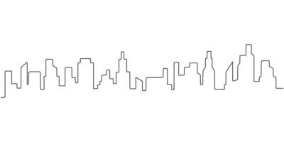 Urban Skyline Continuous Line Drawing for Real Estate and Design vector