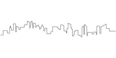 Metropolis Skyline One Line Drawing for Corporate Branding vector