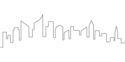 City Buildings One Line Drawing for Tech and Finance Reports vector