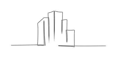 Buildings Continuous Line Drawing for Corporate Presentations vector
