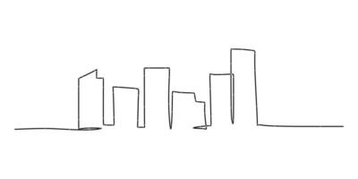 Urban Metropolis Continuous Line Drawing for Engineering and Marketing vector