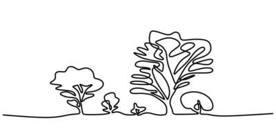 Mountain Forest Continuous Line Drawing for Conservation and Travel vector