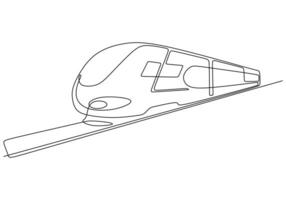 High Speed Train Continuous Line Drawing for Tech and Travel Use vector