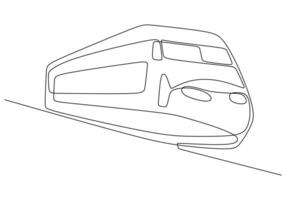 Train One Line Drawing Symbolizing Travel and Journey Concepts vector