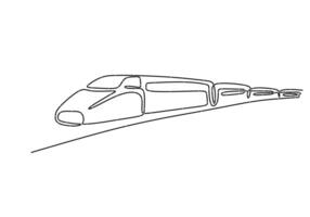 Train Continuous Line Drawing for a Travel Journey vector