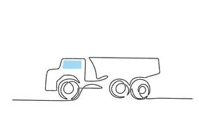 Mining Truck Continuous Line Drawing for Industrial Design vector