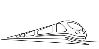 Train Continuous Line Drawing for Simple Travel Symbol vector
