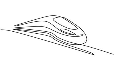 Minimalist Train One Line Drawing for Public Transit Icon vector
