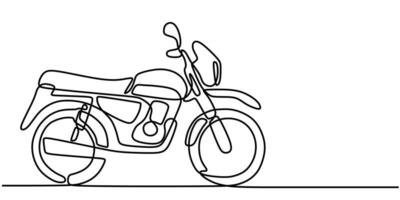 Classic Motorcycle Continuous Line Drawing for Repair and Club Design vector