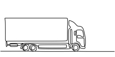 Cargo Trucks Continuous Line Drawing for Logistics and Freight Use vector