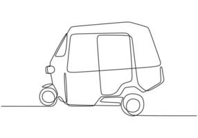 Bajaj Tuk Tuk Continuous Line Drawing for Travel and Tour Branding vector