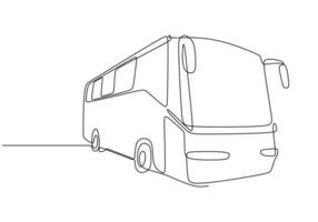 City Bus One Line Drawing for Urban Transport and Commuter Graphics vector