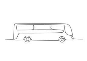 Bus Continuous Line Drawing for Transit Apps and School Websites vector