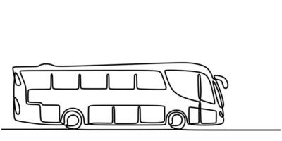 Public Bus One Line Drawing for City Transit Icon vector