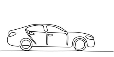 Electric Car Continuous Line Drawing for Green Tech App vector