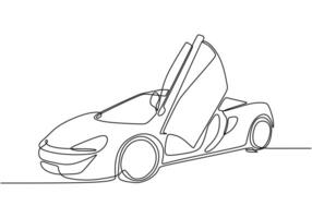 Supercar Continuous Line Drawing for Speed and EV Branding vector