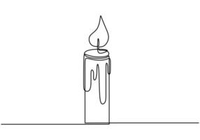Candlelight Continuous Line Drawing for Hope Symbol vector