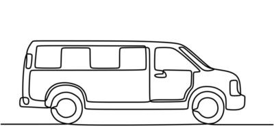 Van Vehicle Continuous Line Drawing for Transport and Logistics vector